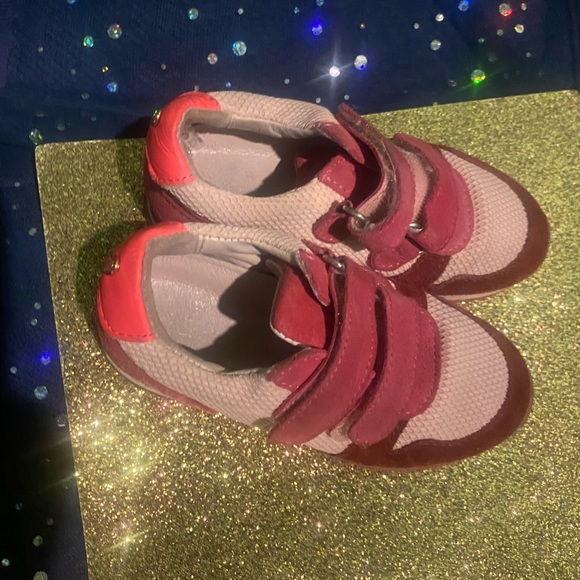 JACADI PARIS GIRL TODDLER SUEDE LEATHER VELCRO PINK Sneakers NICHE LUX LOVELY